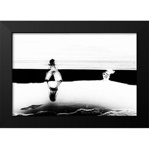 N/T Black Modern Wood Framed Art Print by Medeiros, Paulo
