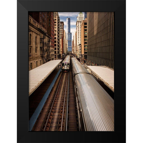 Center Of Attention Black Modern Wood Framed Art Print by Kinney, Jon