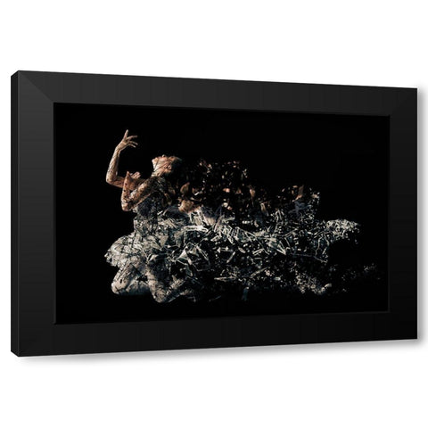Crack Black Modern Wood Framed Art Print with Double Matting by Wibisono, Rullyanto