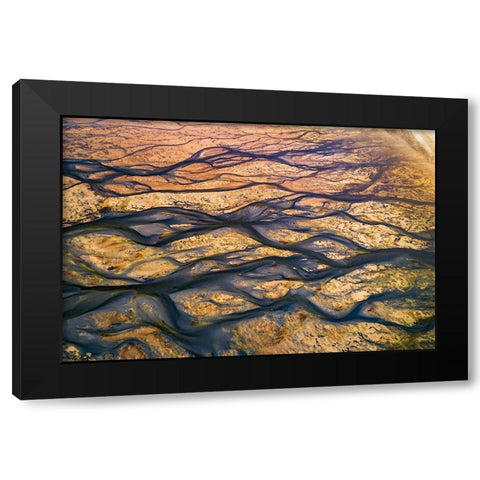 The Black Rivers Black Modern Wood Framed Art Print with Double Matting by Alnomas, Faisal
