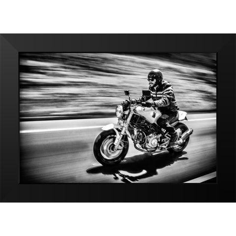 The Motorcycle Diaries Black Modern Wood Framed Art Print by Fernandez Munoz, Alejandro