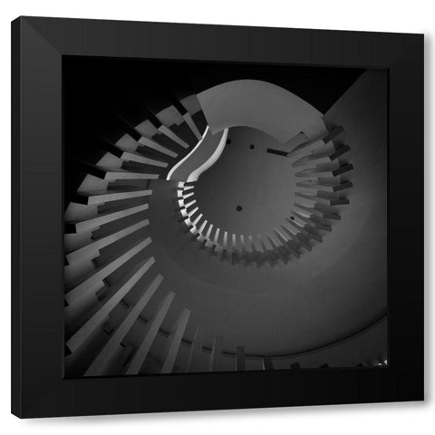 Swirl Black Modern Wood Framed Art Print with Double Matting by Wahyu Adi, Bonifasius