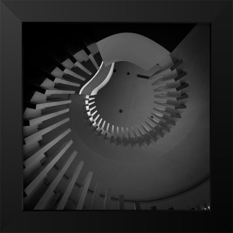 Swirl Black Modern Wood Framed Art Print by Wahyu Adi, Bonifasius