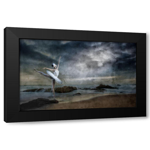 Dance Like Nobodys Watching... Black Modern Wood Framed Art Print with Double Matting by Van Den, Peet