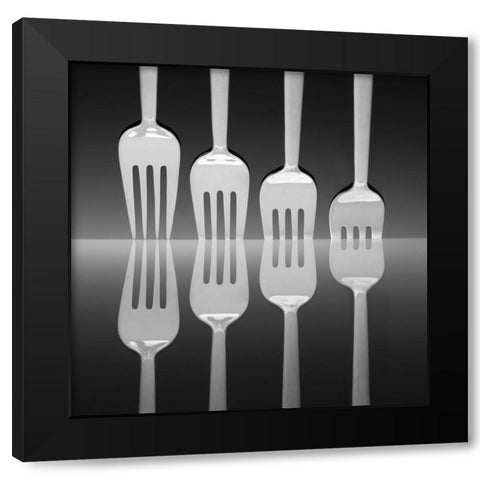 Forks Black Modern Wood Framed Art Print with Double Matting by De Kogel, Wieteke