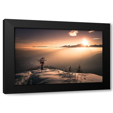 Greeting To The Sun Black Modern Wood Framed Art Print with Double Matting by Bertoncelj, Sandi