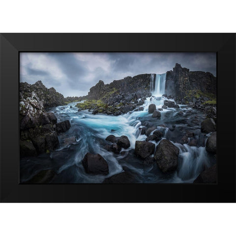 Between Continents Black Modern Wood Framed Art Print by Gamito, Clara