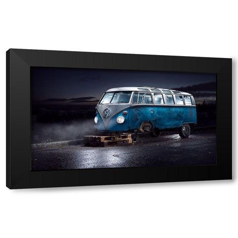 Vw Kleinbus Black Modern Wood Framed Art Print by Damsten, Petri