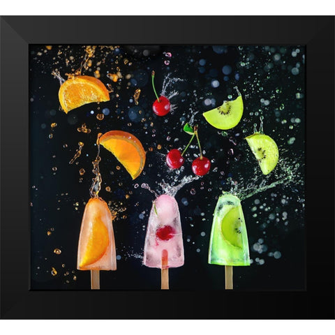 Action Popsicle Collection Black Modern Wood Framed Art Print by Belenko, Dina