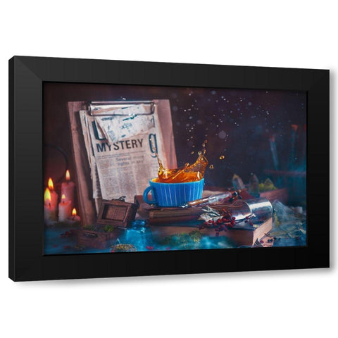 Mystery Tea Black Modern Wood Framed Art Print by Belenko, Dina