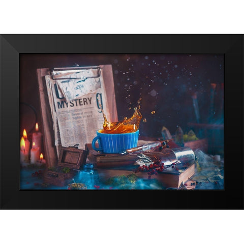 Mystery Tea Black Modern Wood Framed Art Print by Belenko, Dina