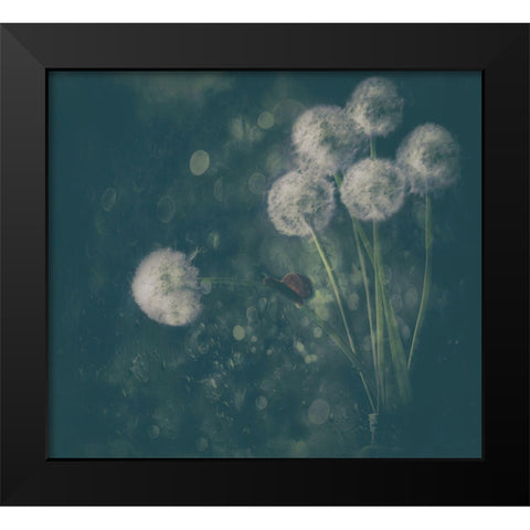 It Was A Rainy Day... Black Modern Wood Framed Art Print by Devos, Delphine
