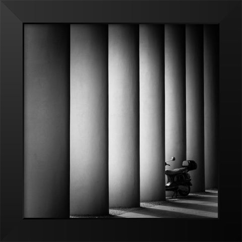 Parking  Space Black Modern Wood Framed Art Print by Pfeiffer, Peter