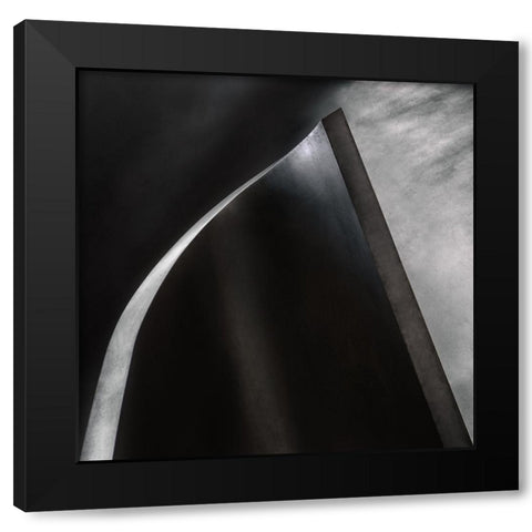 Curved Steel Black Modern Wood Framed Art Print with Double Matting by Claes, Gilbert