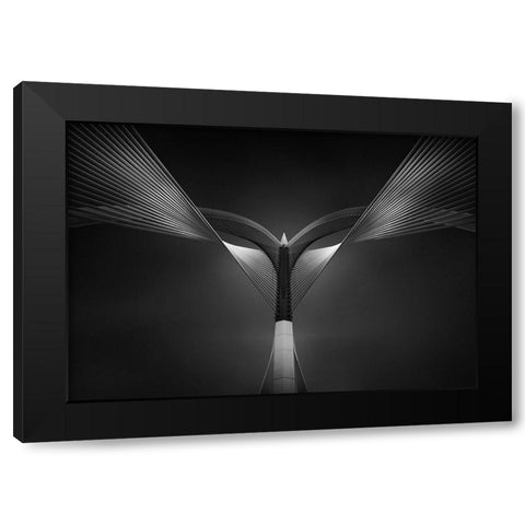 Heart Of Steel Black Modern Wood Framed Art Print with Double Matting by Thabet, Ahmed