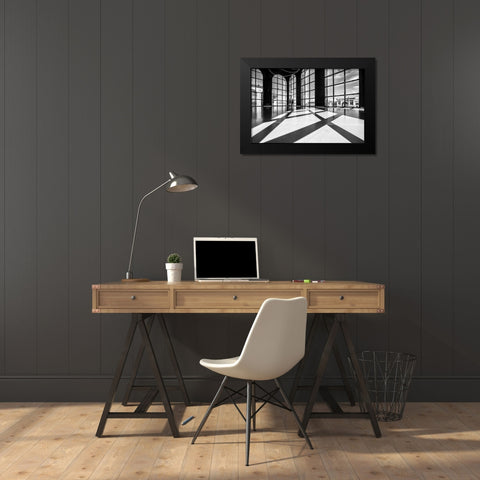 Lights And Shadows Black Modern Wood Framed Art Print by Tagliarino, Marco