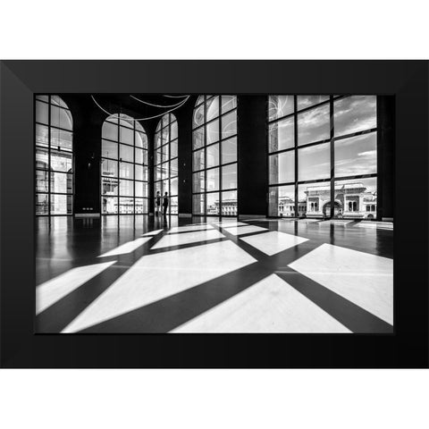 Lights And Shadows Black Modern Wood Framed Art Print by Tagliarino, Marco