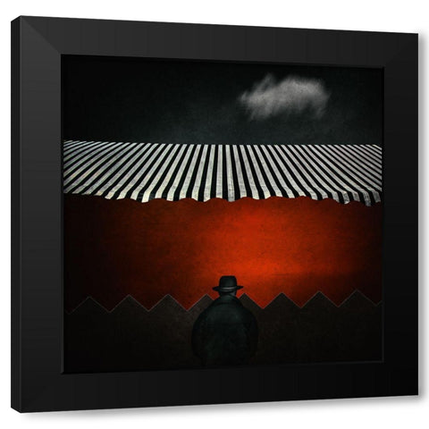 Life Is A Circus Black Modern Wood Framed Art Print by Claes, Gilbert