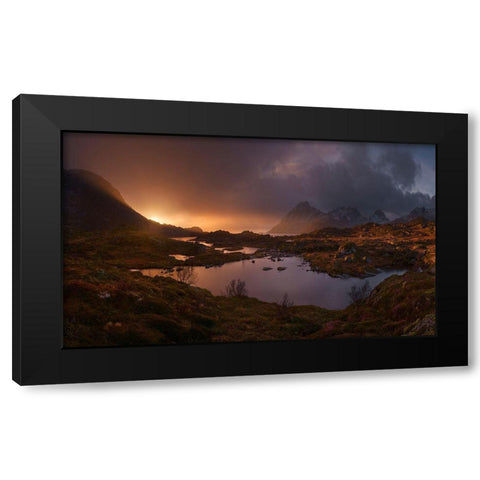 Sunrise Over Lofoten Black Modern Wood Framed Art Print with Double Matting by Cia, Inigo