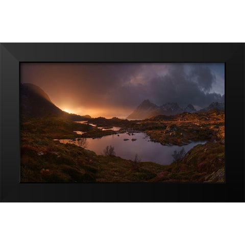 Sunrise Over Lofoten Black Modern Wood Framed Art Print by Cia, Inigo