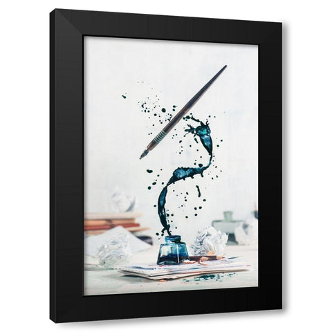 Just Write Black Modern Wood Framed Art Print with Double Matting by Belenko, Dina