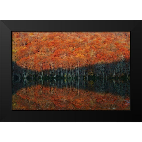 Shadow Fade Away Black Modern Wood Framed Art Print by Shibata, Sho