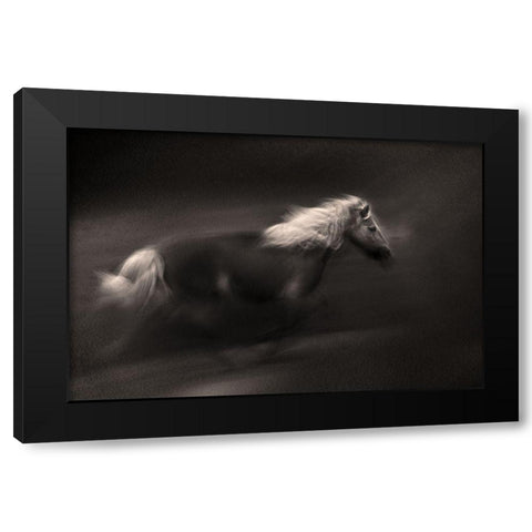 Wind And Earth Power Black Modern Wood Framed Art Print with Double Matting by Benezech, Martine