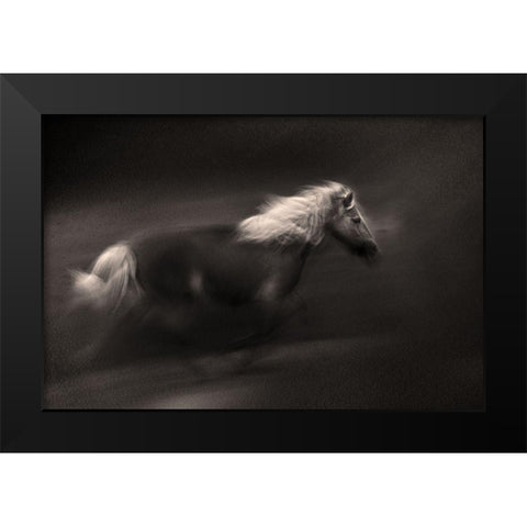 Wind And Earth Power Black Modern Wood Framed Art Print by Benezech, Martine