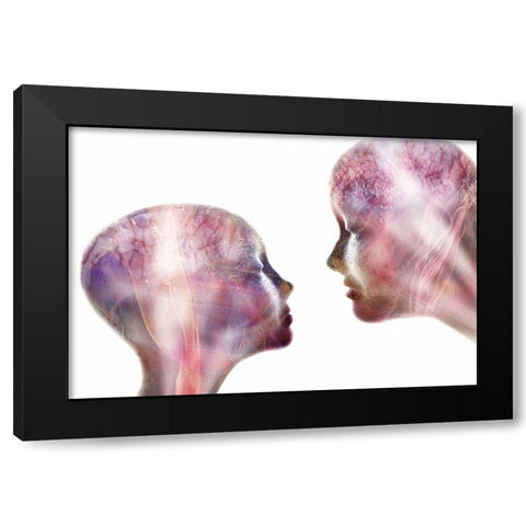 Touch Me Black Modern Wood Framed Art Print with Double Matting by Westum, Heidi