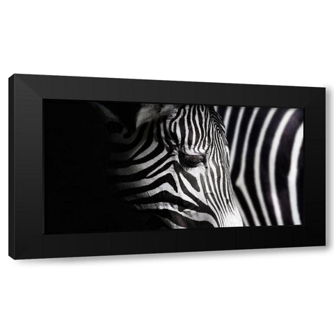 Overlap Of Stripes Black Modern Wood Framed Art Print with Double Matting by Suzuki, Takashi