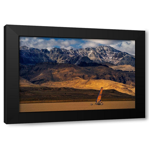 Wind Runner Black Modern Wood Framed Art Print with Double Matting by Jacobs, Lydia