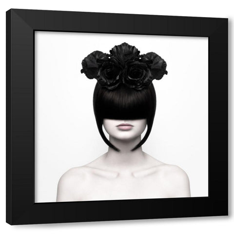 Black Widow Black Modern Wood Framed Art Print by Nemcekova EP, Martina