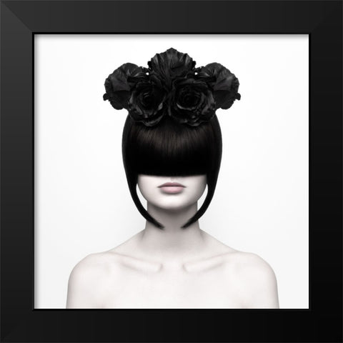 Black Widow Black Modern Wood Framed Art Print by Nemcekova EP, Martina