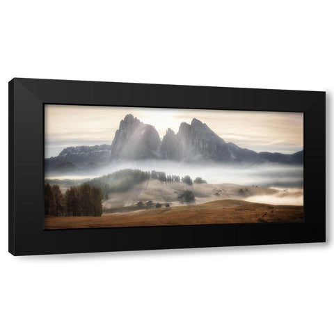 Misty Mountains Black Modern Wood Framed Art Print by Huang, Stan