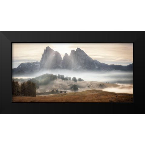 Misty Mountains Black Modern Wood Framed Art Print by Huang, Stan