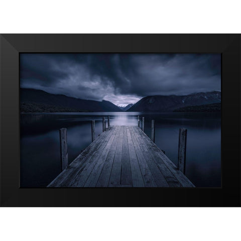 Storm Coming Black Modern Wood Framed Art Print by Zhu, Jingshu