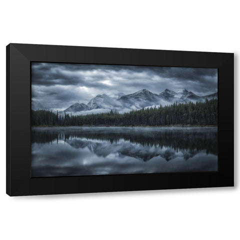 Cold Mountains Black Modern Wood Framed Art Print by Zheng, Michael