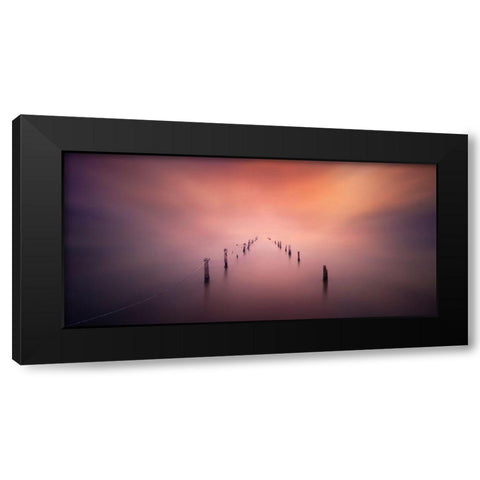 The Light Black Modern Wood Framed Art Print by Guerola, Joaquin
