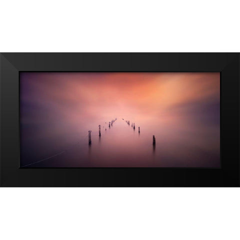 The Light Black Modern Wood Framed Art Print by Guerola, Joaquin