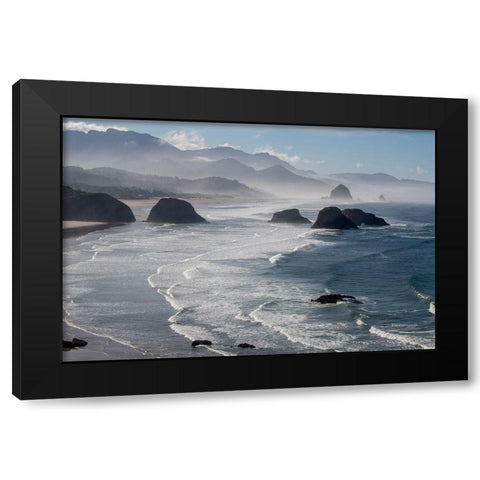 Morning View From Ecola Point Black Modern Wood Framed Art Print by Mulder, Robbert