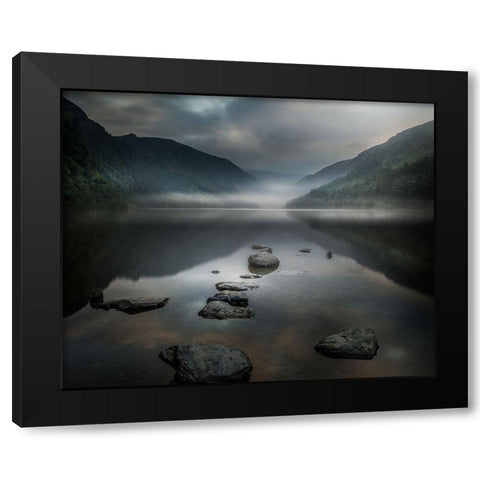 Silent Valley Black Modern Wood Framed Art Print by Ahern, David