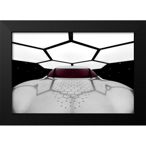 Trezor Black Modern Wood Framed Art Print by Barrington, Fred