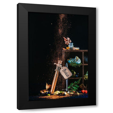 A Spoonful Of Stardust Black Modern Wood Framed Art Print by Belenko, Dina