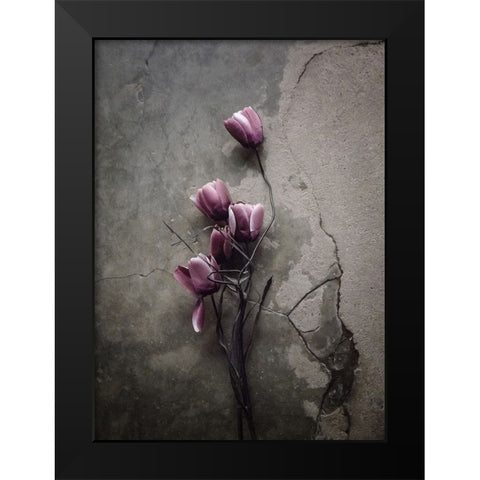 The Tulip Black Modern Wood Framed Art Print by Lagaa, Kahar