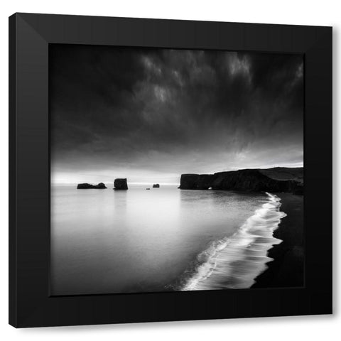 Lapping At The Shore Of A Solitary Ocean Black Modern Wood Framed Art Print by Digalakis, George