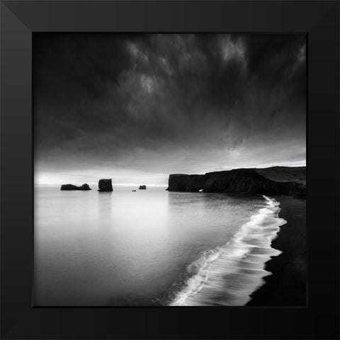 Lapping At The Shore Of A Solitary Ocean Black Modern Wood Framed Art Print by Digalakis, George