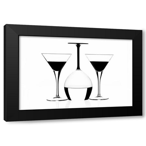 Glass Black Modern Wood Framed Art Print with Double Matting by Bicski, Monika