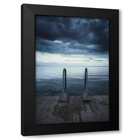 Moody Jetty Black Modern Wood Framed Art Print with Double Matting by Lindsten, Christian