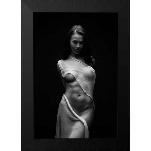 Black Milk Black Modern Wood Framed Art Print by Belovodchenko, Anton