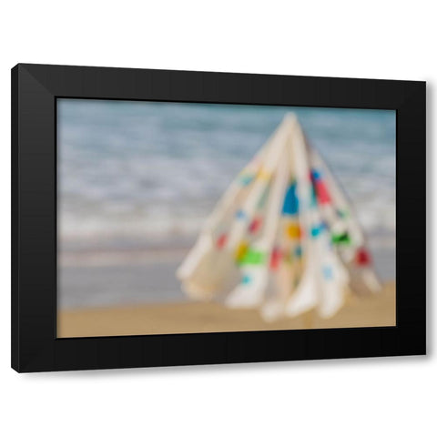 Windy Beach Black Modern Wood Framed Art Print by Raif, Joshua